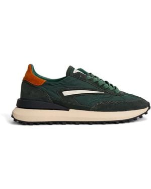 Date Paneled Suede Sneakers - Green