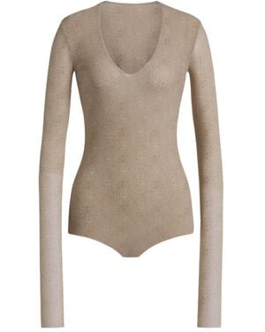 Alberta Ferretti Long-Sleeve Body - Natural