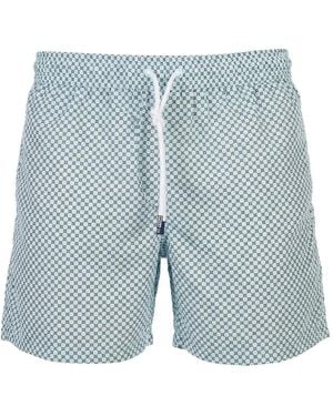 Fedeli Short De Bain À Imprimé Géométrique - Blue