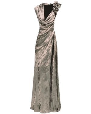Gemy Maalouf Flower-Detail Maxi Dress - White