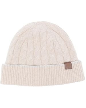 Eleventy Cable-Knit Beanie Hat - Natural