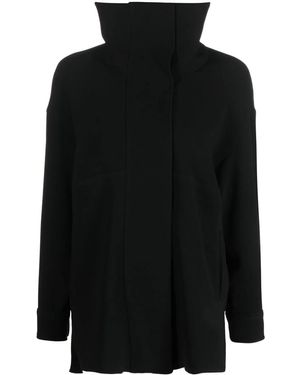 Alberto Biani High-Neck Exposed-Seam Top - Black