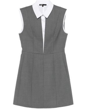 Maje Panelled Mini Dress - Grey