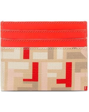 Fendi Ff-Pattern Card Holder - Red
