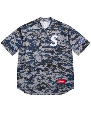 Supreme S Logo Henley Top - Blue