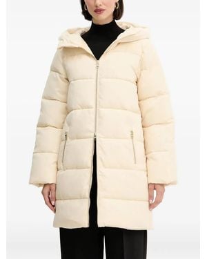 Silvian Heach Hooded Zip Coat - Natural