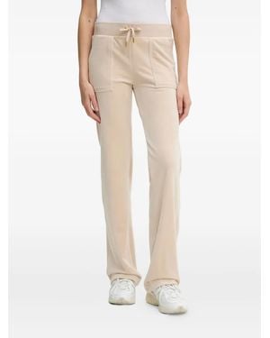 Juicy Couture Patch-Pocket Velour Track Trousers - Natural