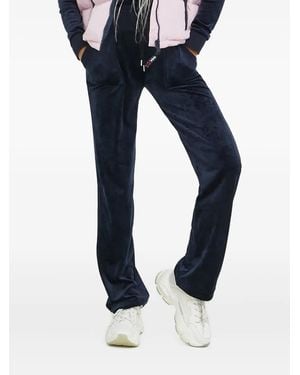 Juicy Couture Velour Pocketed Track Trousers - Blue