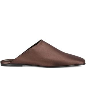 Loro Piana Satin Mules - Brown