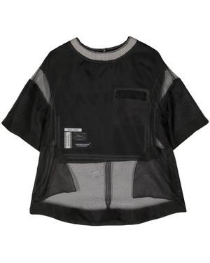 Undercover Tulle-Panelled T-Shirt - Black