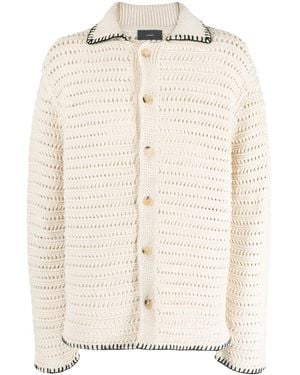 Alanui Locker Gestrickter Cardigan Mit Ziernähten - Natur