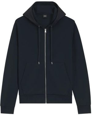 BOSS Sudadera Con Capucha Y Cordones - Azul