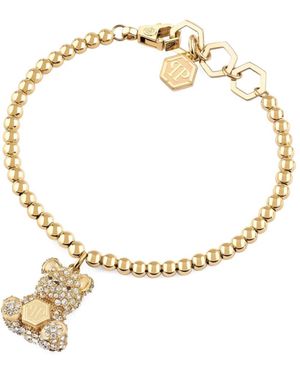 Philipp Plein Valentine Teddy-Charm Bracelet - Metallic