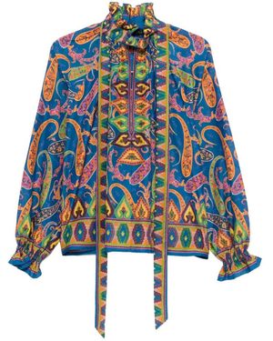 Etro Blusa Con Lazo En El Cuello - Azul