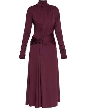 Victoria Beckham Asymmetrische Jurk Met Geknoopt Detail - Paars