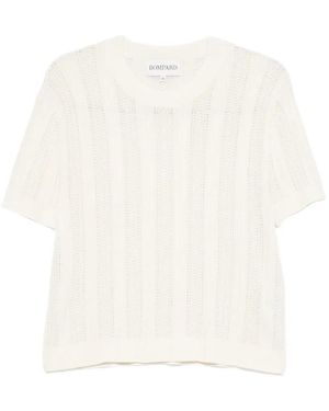 Bompard Pointelle Round-Neck Knitted Jumper - White