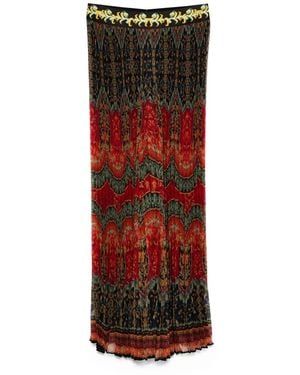 Alice + Olivia Copen Pleated Printed Skirt - Red