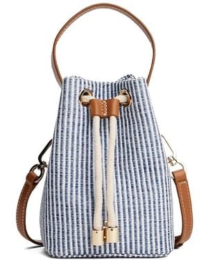 Tommy Hilfiger Gestreifte Beuteltasche mit Kordelzug - Blau