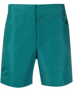 Frescobol Carioca Pepe-Print Classic Swim Shorts - Green