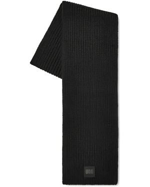 UGG Ribbed Knit Scarf - Black