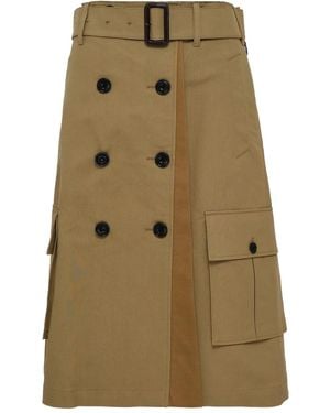 ANDERSSON BELL Belted Pleated Midi Skirt - Green