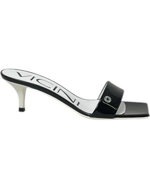Vicini Square-Toe Heeled Sandals - Black