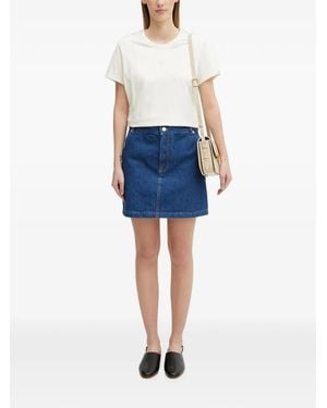 Maison Kitsuné Logo-Patch Mini Skirt - Blue