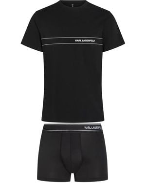 Karl Lagerfeld T-Shirts Mit Logo-Print (2Er-Set) - Schwarz