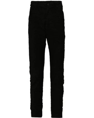 Poeme Bohemien Crinkled Slim-Cut Trousers - Black