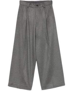 Ssstein Pleated Wide-Leg Trousers - Grey