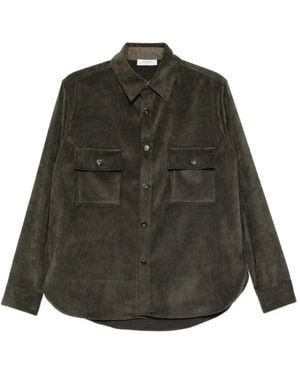NINA 14.7 Corduroy Chest-Pockets Shirt - Green