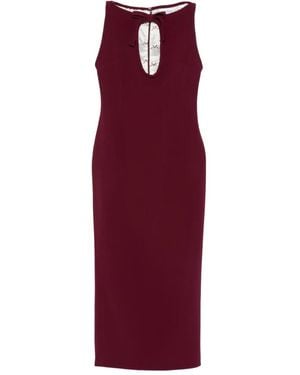 ROWEN ROSE Keyhole-Neckline Sleeveless Mini Dress - Red