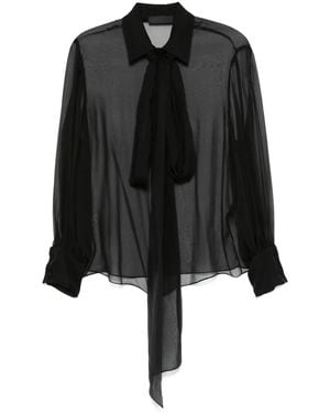 Valentino Garavani Scarf-Detail Shirt - Black