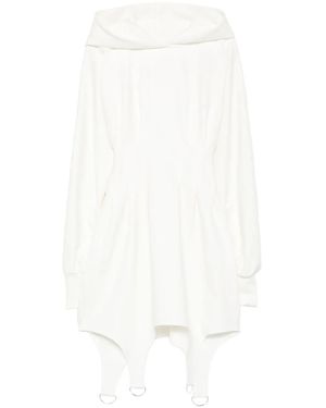 Hamza Kapuzenkleid mit Bundfalten - Weiß