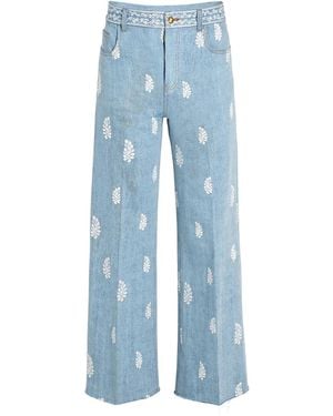 Giambattista Valli Jeans Con Ricamo A Fiori - Blu