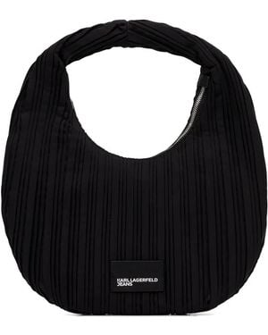 KARL LAGERFELD Pleated-Details Shoulder Bag - Black