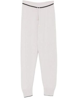 Eleventy Drawstring Knitted Track Trousers - White
