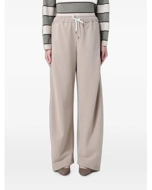 Brunello Cucinelli Drawstring Wide-Leg Trousers - Natural