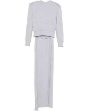 Magda Butrym Draped-Detail Crew-Neck Sweatshirt - White