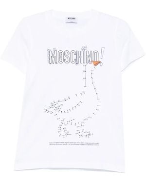 Moschino Short-Sleeve Goose-Print T-Shirt - White