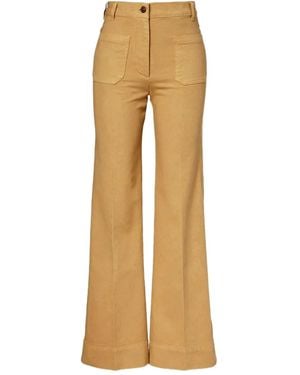 Victoria Beckham Patch-Pocket Flared Jeans - Natural