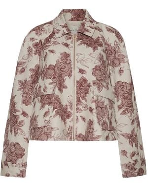 Cara Cara Andrew Floral-Pattern Cropped Jacket - Pink