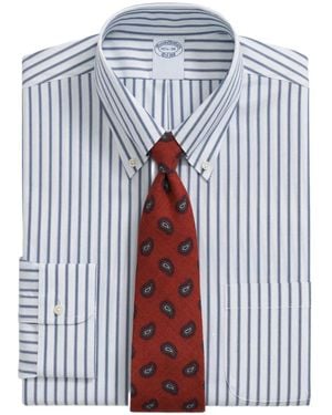 Brooks Brothers Striped Button-Down Shirt - White