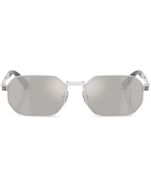 Versace Geometric-Frame Mirrored Sunglasses - White