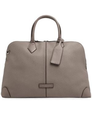 The Bridge Leather Travel Bag - Grey