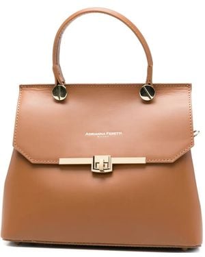 ADRIANNA FERETTI Top Handle Tote Bag - Brown