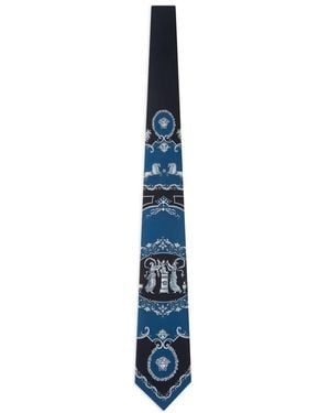Versace Printed Silk Tie - Blue