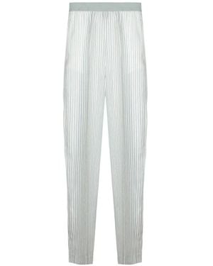 Semicouture Striped Linen Trousers - White