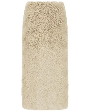 Herno Georgette Straight Skirt - Natural