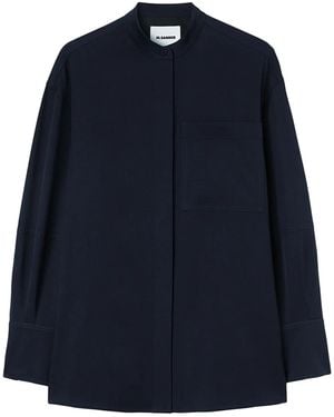 Jil Sander ノーカラー シャツ - ブルー